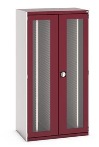40301036.** cubio cupboard window doors, 4x sliding louvre panels. WxDxH: 1050x650x2000mm. RAL 7035/5010 or selected